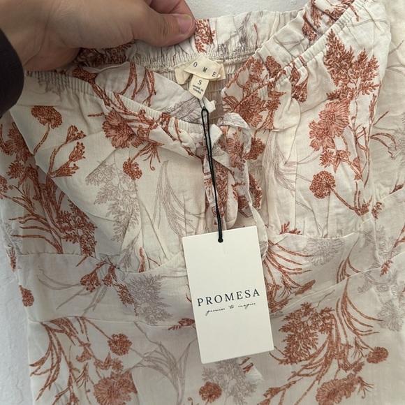 Promesa Flowers In The Wind Mini Smocked Baby Doll Dress Cream Orange FLORAL S - Picture 7 of 9